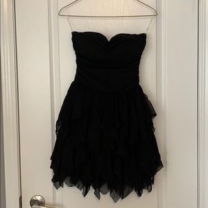Black strapless dress